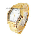 OEM Gold Brass Wrist Watches mujeres con cristales